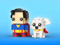 Super Man & Krypto Brickheadz LEGO MOC - Super Man 2025