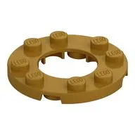 Plate Round 4 x 4 with 2 x 2 Round Opening / Pearl Gold