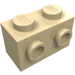 Brick Special 1 x 2 with Studs on 2 Sides / Tan
