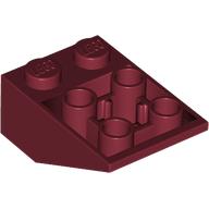 Lego Brick Sloped Inverted 33° 3 x 2, Connections between Studs, Ovoid Bottom Pin / Dark Red
