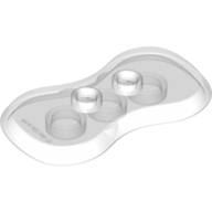 Lego Plate Special 2 x 4 with 2 Studs and Curved Sides (Minifig Stand) / Trans-Clear