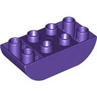 Duplo Brick 2 x 4 Curved Bottom / Dark Purple