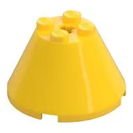 Cone 4 x 4 x 2, Axle Hole [Plain] / Yellow