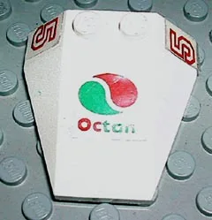 Wedge 4 x 4 Triple without Stud Notches with Octan Logo and Number 5 both sides Pattern (Stickers) - Set 6648-1