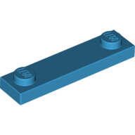Lego Plate Special 1 x 4 with 2 Studs, 3 Bottom Tubes / Dark Azure