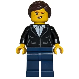 Robber, Black Torso, Dark Blue Legs, Dark Brown Hair