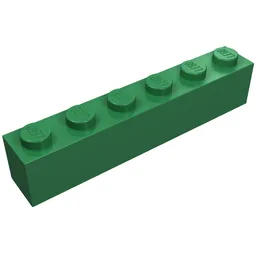 Brick 1 x 6 / Green