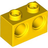 Lego Technic Brick 1 x 2 [2 Pin Holes] / Yellow