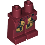 Lego Hips and Dark Red Legs with Iron Man Gold and Silver Knee Plates Print / Dark Red