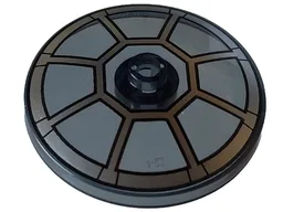 Dish 4 x 4 Inverted (Radar) with Open Stud with Silver Radial TIE Bomber / Fighter Cockpit Pattern