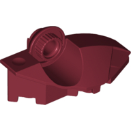 Lego Large Figure Foot, with Rotation Joint Ball Half [Vertical Side] / Dark Red