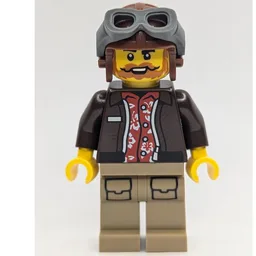 Aviator, Captain Nautilus, Dark Brown Torso, Dark Tan Legs, Reddish Brown Hat with Goggles