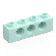 Technic Brick 1 x 4 [3 Pin Holes] / Light Aqua