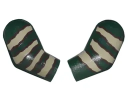 Arm, (Matching Left and Right) Pair with Tan Stripes Pattern / Dark Green