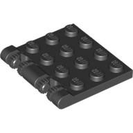 Lego Hinge Plate 3 x 4 Locking Dual 2 Finger, 9 Teeth / Black