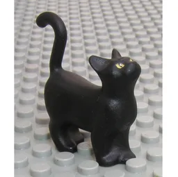 Animal, Cat, Standing with Yellow Eyes Print / Black