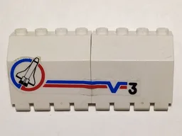 Stickered Assembly 8 x 2 x 3 1/3 with Shuttle and Number 3 Pattern Model Right Side (Sticker) - Set 6544