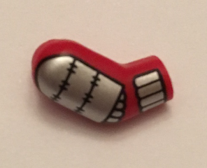 Lego Arm, Right with Silver Plate Armor Pattern / Red