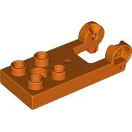 Duplo Plate 2 x 3 with 4 Studs and Reinforced Hinge / Reddish Orange
