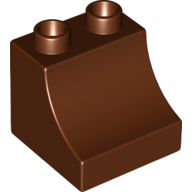 Lego Duplo Brick 2 x 2 x 1 1/2 with Curve / Reddish Brown