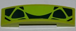 Slope, Curved 4 x 1 x 2/3 Double with 9 Dark Green Scales Pattern (Sticker) - Set 9447