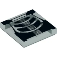 Tile 2 x 2 with Black Chest X-Ray Print / Trans-Light Blue