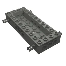 Vehicle Base 4 x 10 x 1 1/3 with 8 x 2 Recessed Center [4 Pins / Technic Holes] / Dark Bluish Gray