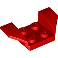 Mudguard 2 x 4 with 2 x 2 Studs and Flared Wings / Red