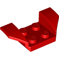 Lego Mudguard 2 x 4 with 2 x 2 Studs and Flared Wings / Red