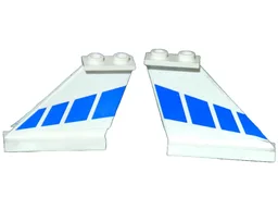 Tail 4 x 1 x 3 with Blue Stripes Pattern on Both Sides (Stickers) - Set 8824