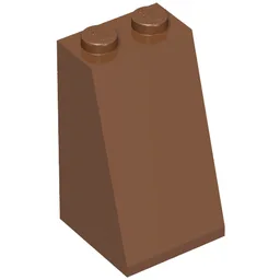 Brick Sloped 75° 2 x 2 x 3 [Solid Studs] / Reddish Brown
