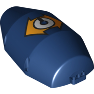 Lego Concrete Mixer Half Shell with Orange Arrow, White Circle print / Dark Blue