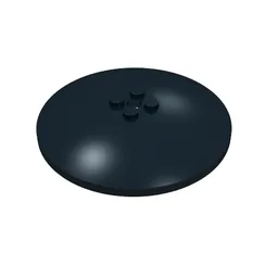 Dish 8 x 8 Inverted [Radar], Solid Studs, Rounded Anti-stud Underside / Black