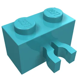 Brick Special 1 x 2 with Vertical Clip [Thick U Clip] / Medium Azure