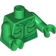 Lego Torso Army Jacket with 2 Pockets and Green Belt Print, Green Arms and Hands / Green
