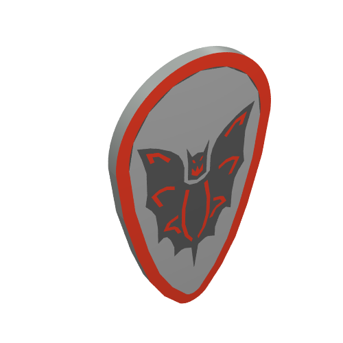Lego Shield Ovoid with Batlord Print / Light Gray