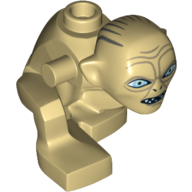 Lego Body / Head Gollum, Narrow Eyes Print / Tan