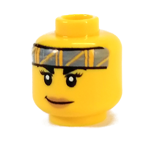 Lego Minifig Head Jessica Sharpe / Knight, Headband, Smirk / Yellow