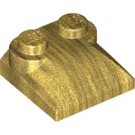 Brick Curved 2 x 2 x 2/3 Two Studs and Curved Slope End / Pearl Gold