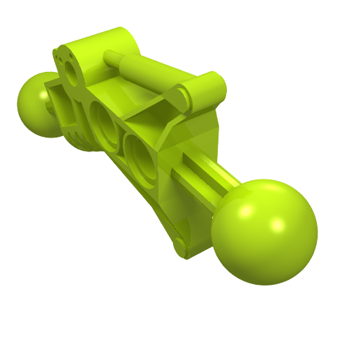Lego Large Figure Skeletal, Limb, Angular with 2 Ball Joints, and 2 Holes (Toa) / Lime