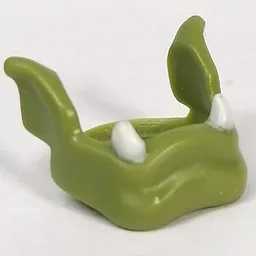 Minifig Neckwear Orc Lower Jaw with White Fangs Pattern / Olive Green