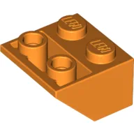 Brick Sloped Inverted 45° 2 x 2 [Ovoid Bottom Pin, Bar-sized Stud Holes] / Orange