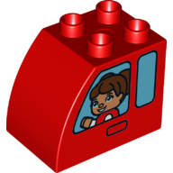 Lego Duplo Brick 2 x 3 x 2 with Curved Top with 2 Windows and Girl/Boy Print