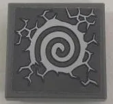 Tile, Modified 2 x 2 Inverted with Light Bluish Gray Spiral and Cracks Pattern (Sticker) - Set 71722