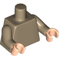Lego Torso, Dark Tan Arms, Light Nougat Hands [Plain] / Dark Tan