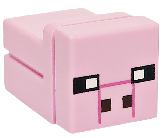 Lego Minecraft Pig, Micromob (1 x 1 Bracket and Tile) - Brick Built