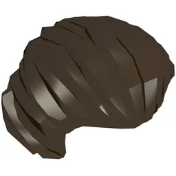 Hair Swept Back with Pointy Ears [Plain] / Dark Brown
