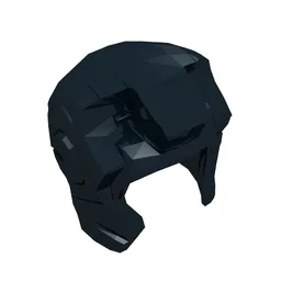 Helmet Space with Open Face Rounded, Top Hinge / Black