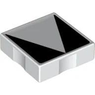 Duplo Tile 2 x 2 with Shape Black Inverse Triangle Print / White