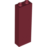 Lego Brick 1 x 2 x 5 with Hollow Studs / Dark Red